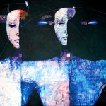 Heroes-2011 mixed media on canvas cm.100x90x4